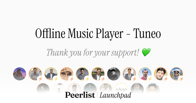 Offline Music Player - Tuneo on Peerlist